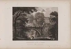 Sketch of Barskimming House and Bridge by John Claude Nattes, c. 1804.