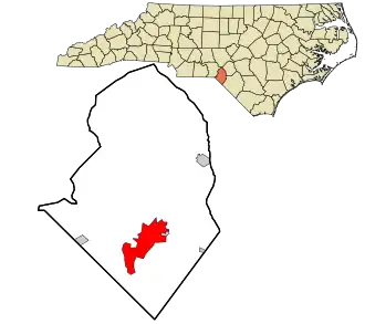 Location in Scotland County and the state of North Carolina.