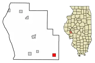 Location of Manchester in Scott County, Illinois.