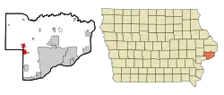 Location of Walcott, Iowa