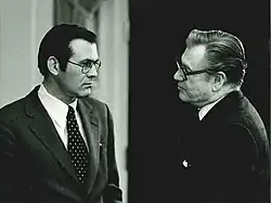 Secretary of Defense Donald Rumsfeld with Vice President Nelson Rockefeller in 1976