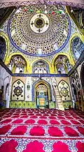 Stunning interior of the prayer hall with qibla wall