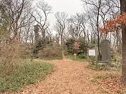 Shogunzuka site. The mound is at the elevated area at the center.