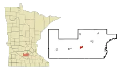 Location of Gaylord within Sibley County and state of Minnesota