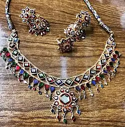 Traditional Sindhi Kundan necklace and earrings