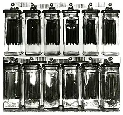 National Bureau of Standards testing AD-X2 on six lead-acid batteries