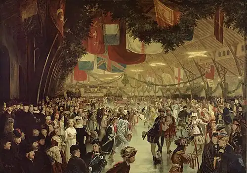 Notman's Montreal Skating Carnaval, colored composite 1870