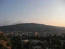 Mount Vodno in the background overlooking Skopje