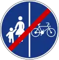 III-25.1 End of segregated path for pedestrians and bicycles.