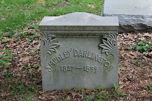 Darlington's grave at Oaklands Cemetery in West Chester, Pennsylvania