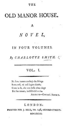 The Old Manor House: A Novel, in Four Volumes.