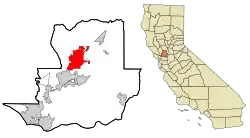 Location in Solano County and the state of California