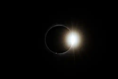 Post-totality diamond-ring effect as seen from Montreal, Quebec