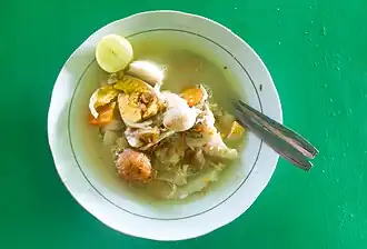 Soto banjar, one of the most well-known Banjar dishes.