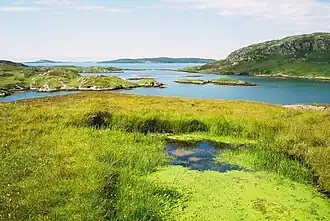 The Sound of Gighay looking northwest from Càrais on Hellisay