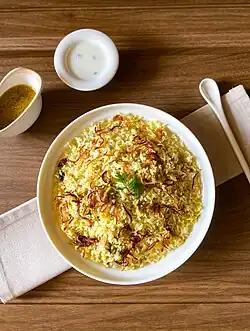 Thalassery biryani with raita