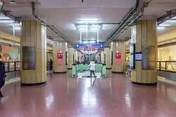 South transfer stairs from Line 2 to Line 3 post-renovation (December 2024)