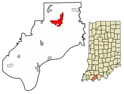 Location of Santa Claus in Spencer County, Indiana.