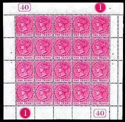 A sheet of Stamps for St. Christopher, 1884.