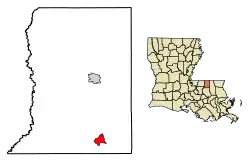 Location of Montpelier in St. Helena Parish, Louisiana.