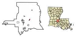 Location of Port Barre in St. Landry Parish, Louisiana.