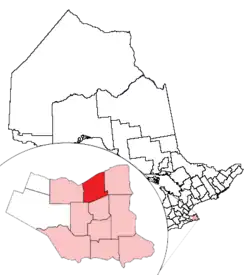 Location of St. Catharines and its census metropolitan area in Ontario