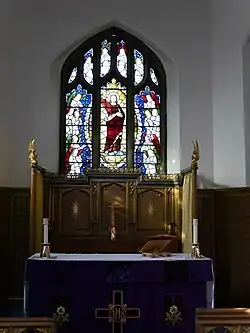 Stained glass window.