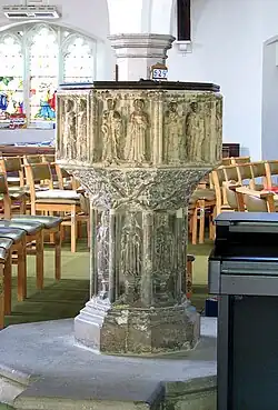 Photograph of the font at St Mary Magdalene, Norwich