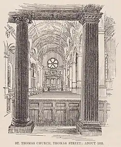 St Thomas church, Bristol interior 1905
