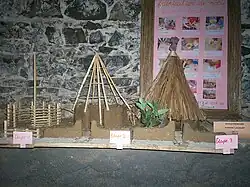Exhibit of the various stages of construction of a Kanak hut