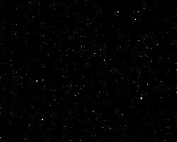Animation of stars becoming bigger and moving away from the center of the image, simulating moving towards the stars.