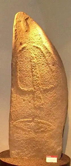 A Neolithic Sardinian menhir (c. 2500 BC) recovered at Laconi and assigned to the Abealzu-Filigosa culture