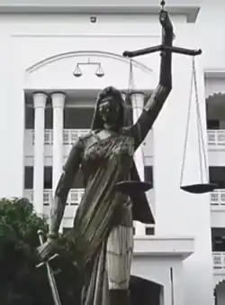 Statue of Lady Justice at the premises of the Supreme Court of Bangladesh