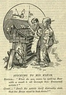 'Sticking to His Kopje', published in The Bulletin (Sydney), 3 March 1900.