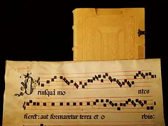 Still life with parchment and book in candle light, ISO speed = 200, exposure time = 1.3 s, exposure value = -1. The illuminance level on the parchment was below 1 lux.