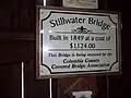 Stillwater Covered Bridge No. 134 information plaque