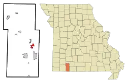Location of Branson West, Missouri