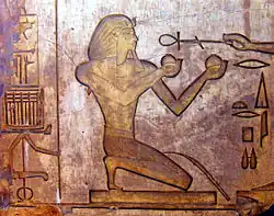 Relief of Thutmose II in the Karnak temple complex