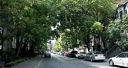 Aylmer looking north from the corner with Milton, in August.