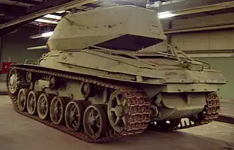Rear view of strv 74 at the AAF Museum.