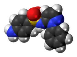 Space-filling model of the sulfaphenazole molecule