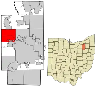 Location in Summit County and the state of Ohio.