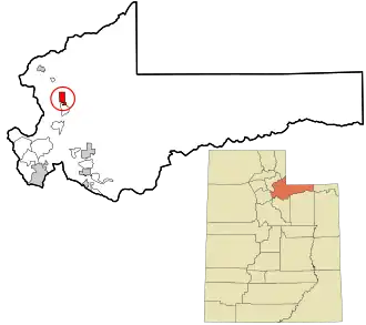 Location in Summit County and the state of Utah