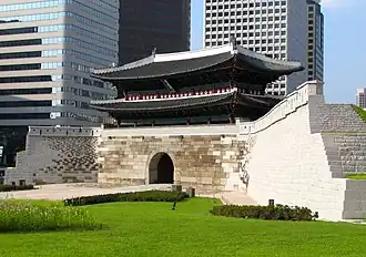 Namdaemun Gate, one of the Eight Gates in the Fortress Wall of Seoul.
