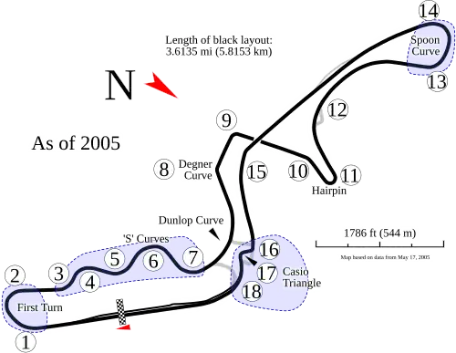 Layout of the Suzuka International Racing Course