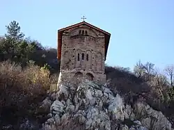 Medieval Church of St John the Baptist overlooking the city