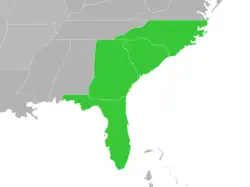 Symphyotrichum walteri native distribution: US — Florida, Georgia, North Carolina, and South Carolina.