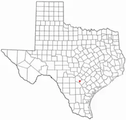 Location of Elmendorf, Texas