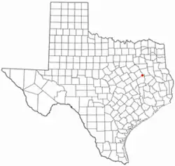 Location of Oakwood, Texas