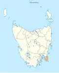 Map showing Tasman LGA in Tasmania